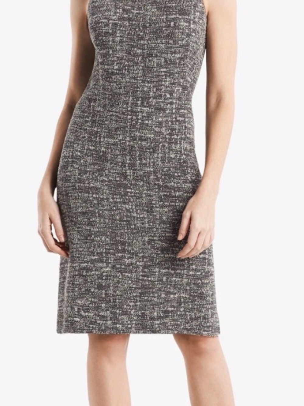 MM.LaFleur The Lydia Sleeveless Italian Knit tweed Midi Dress Dark Grey